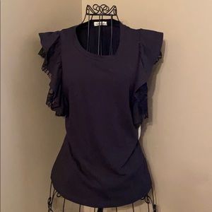 Occasion Black Ruffle Sleeve Blouse